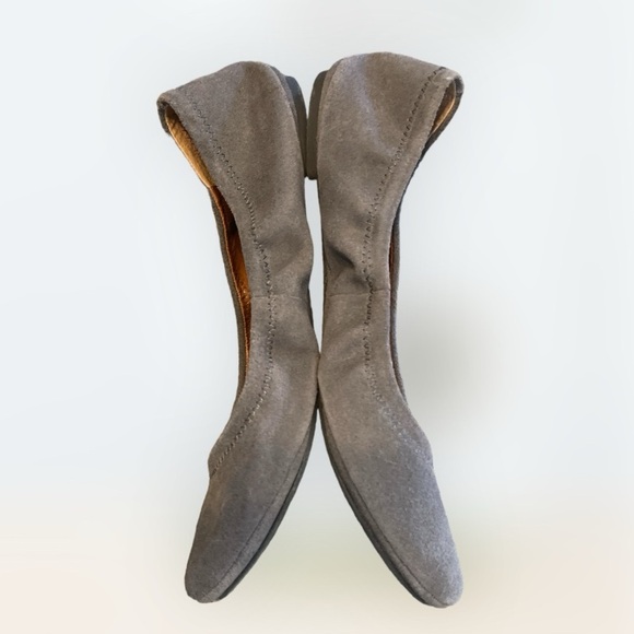 Cute Lucky Brand Emmie Taupe Leather Ballet Flats 8.5W - Picture 4 of 6